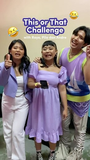 This or That Challenge bersama Raye, Andre, & Pila 🤭✨ Wah Mindy Dita kena cancel nihh, kenapa ya kira - kira?!🤣🤣 #femaledailynetwork #thisorthatgame #funny | Female Daily Network