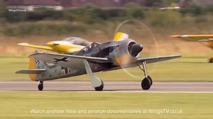 The German Focke-Wulf Fw190 was a classic Luftwaffe fighter. This modern recreation was built by FlugWerk in Germany. The aircraft that were built were given the designation FW190 instead of the original Fw190 and were fitted with modern reproduction engines. This display is taken from Flying Legends in 2009. In this clip the aircraft was accompanied by a Spanish Built version of the Messerschmitt 109. Watch more films like this including 15 FULL Flying Legends Airshows at WingsTV.co.uk. epost @