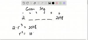 Solve each problem. Insert four geometric means between 2 and 2048. | Numerade