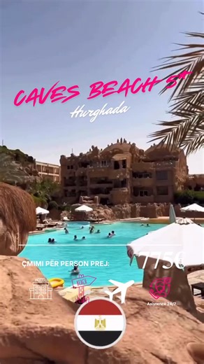 🇪🇬 EGJIPT – HURGHADA 🏝 🏨 Caves Beach Resort 5★ – Adults Only 🌴 Pushime unike All Inclusive në një resort me dizajn shpellash! 💶 Vetëm 775€ për person 📅 Nisja: 29 Gusht 2025 🛏 7 ditë / 6 netë – Fluturim direkt ✈️ 📦 Çmimi përfshin: ✅ Biletë avioni (fluturim direkt) ✅ Akomodim në resort luksoz 5★ ✅ ALL INCLUSIVE – ushqim & pije pa limit 🍹🍽 ✅ Transferet e organizuara 🚌 ✅ Të gjitha taksat e përfshira ✅ Përfaqësues i dedikuar në Hurghada 👥 🆘 Asistencë 24/7 gjatë qëndrimit ✨ Relaks, qetës