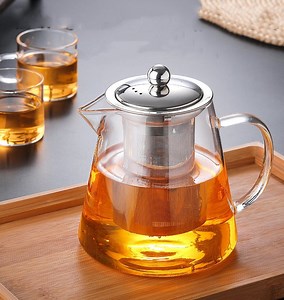 [Hot Item] Hot Sale Tea Pot Borosilicate Glass with 304 Stainless Steel Infuser Blooming Tea Maker and Tea Set
