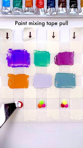 Satisfying tape pull (color names at the end!) #paintmixing #colormixing #asmr #satisfying #artvideo #tapepull #colortheory | Joshua Javaherian