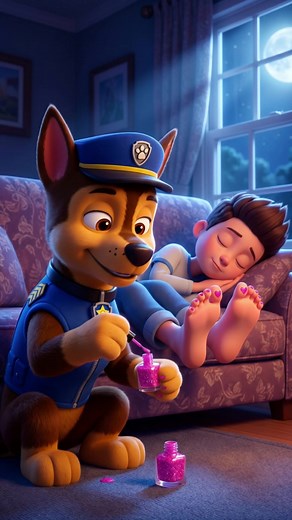 Chase paints Ryder feet 🤣😭 #pawpatrol #animated #fyp #funnyai | paw patrol