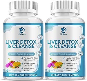 (2 Pack) Liver Cleanse Detox & Repair Formula - with Milk Thistle 1000mg, Glutathione, Dandelion Root & Artichoke Extract for Milk Thistle Liver Detox- Antioxidant & Immune Support - 120 Capsules