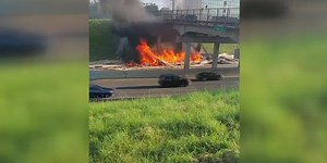 Viewer video shows immediate, fiery aftermath of a Montgomery I-85 crash
