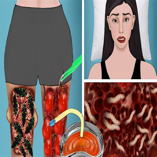 Eliminate Maggots, Insect & Big Acne from infected leg | Lline Theodora