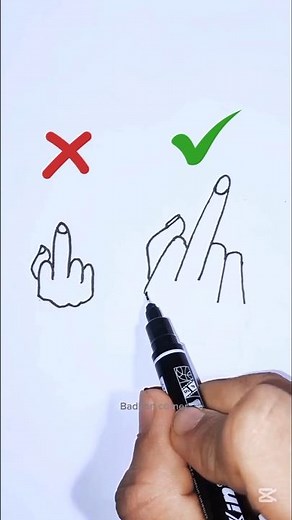 How to Draw a Realistic Middle Finger ✍️ | Drawing Mistake vs Correct Tutorial #shorts #art #drawing