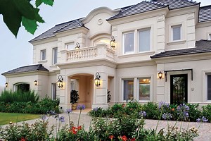 [Hot Item] Beach Villa Exterior Wall Design Custom Beige Limestone Exterior Panels Stone Facade Design