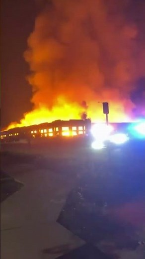 Massive Fire Erupts in California Warehouse #shorts