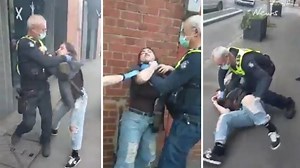 Distressing mask arrest in Victoria: "He's choking me"