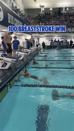 Lucy Warnick secured the 100 breaststroke win with a time of 1:01.47 🙌 #win #byu #swimming