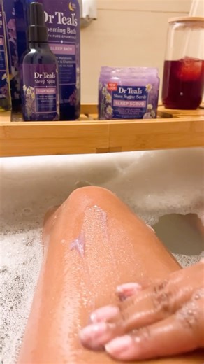 The sleepiest bubble bath routine you will ever meet🛁😉 Available @walmart #drteals #sleeproutine #bubblebath #tartcherrysleep #sleepytimemocktail #sleepygirl #sleepygirlmocktail #satisfyingvideo #mocktail #bathtime | Dr Teal's