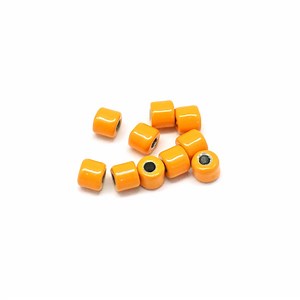 3mm Orange Enamel Tube Bead (10 Pieces)