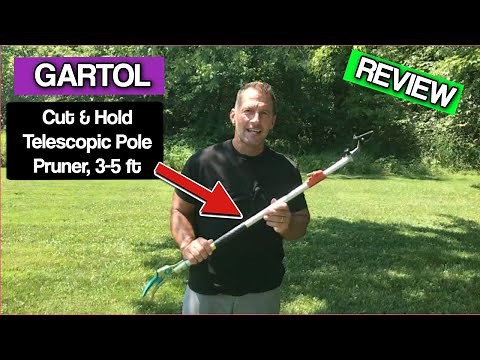 GARTOL Cut & Hold Telescopic Pole Pruner, 3 67 5 45 ft Extendable Long Reach Tree Branch Cutter