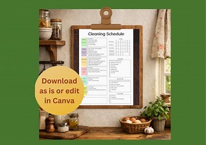 Editable Cleaning Schedule, Chore Chart, Minimalist Home (digital Download, Canva Template A4 Size) - Etsy UK