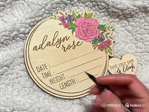 Baby Stats Durchsage mit Rosen, Laser Plotter Datei, Xtool, Glowforge, Cricut - Etsy.de