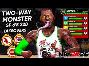 *NEW* ULTIMATE 2-WAY MONSTER BUILD on NBA 2K25 (Best Jumpshot, Dunk packages, Dribble Moves)