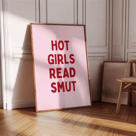 Smut Bookish Reader Wall Art, Hot Girls Read Smut Print, Dark Romance Book Lover Poster, Gift for Her Decor, Digital Download - Etsy