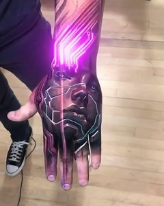 1.1K views · 16 reactions | Watch the glow flow! This spectacular hand tattoo was created by the one and only @arlotattoos using @worldfamousink. Glowing Effect by @tattoo4light | Ultimate Tattoo Supply | Facebook