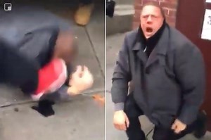 Subway creep who tried to abduct teen gets a dose of street justice, violent new video shows