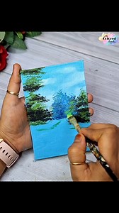 Acrylic on canvas: A beautiful scenery | My colored hands