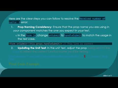 Solving the Received number of calls: 0 Error in React Unit Testing