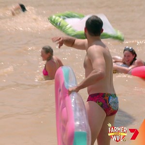 9.7K views · 123 reactions | There's only one way to cool off after a hot and sweaty day on the farm  #FarmerAU | Farmer Wants A Wife | Facebook