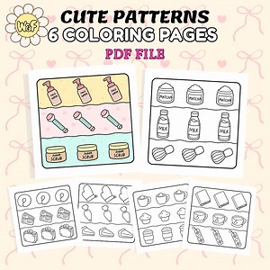 Cute Pattern Coloring Pages for Adults | Printable Cozy Designs | Relaxing Coloring Sheets for Creativity & Mindfulness - Etsy