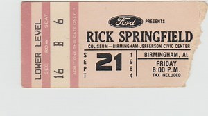 Sep 21, 1984: Corey Hart / Rick Springfield at Birmingham Jefferson Convention Complex Arena (BJCC Arena) Birmingham, Alabama, United States | Concert Archives