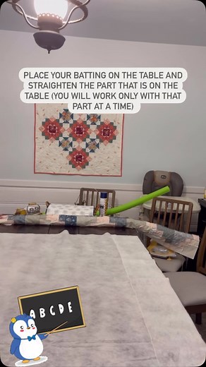 QUILT BASTING - Do you crawl on the floor or wrestle with your top, backing or batting? Here is an alternative to try!! Thought to remind you of this method just in case you are not loving the way you do it now… Try pool noodles and biggest table you have! Here are key steps: 1️⃣- get a pool noodle (or two, for larger quilts) 2️⃣ - Spray only the batting, NOT your top or backing, it’s just so much easier! 3️⃣ - Roll your top (or backing) on the pool noodle to avoid wrestling with it, re-position
