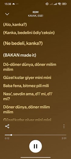 RDM - KAVAK, EGE! Türkçe şarkı sözleri