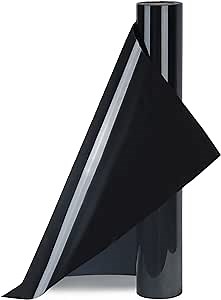 HTV Heat Transfer Vinyl 12Inch x 6Feet Rolls Iron on DIY for T-Shirt, Easy to Cut & Weed Glossy (Black, 6FT)