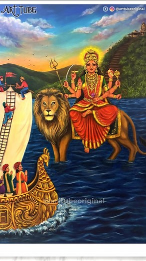 Sikotar Maa Acrylic Painting 🙏🏻 Maa Durga #sikotar #maa #durga #gujarat #acrylic #painting | ART Tube