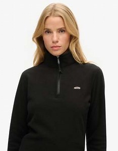 Superdry Polar fleece half zip jumper in black | ASOS