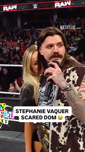 Dirty Dom was shook when Stephanie Vaquer made her entrance 😂 #WWEonNetflix #RAWonNetflix | WWEonNetflix