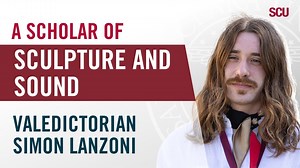 Graduating Summa Cum Laude, Simon Lanzoni has completed two majors: one in music and one in Italian Studies. Simon will deliver the valedictory address at the undergraduate commencement ceremony on Saturday, June 15. ▶️ Get to know more about Simon and his undergraduate journey: https://go.scu.edu/4bZHMri | Santa Clara University