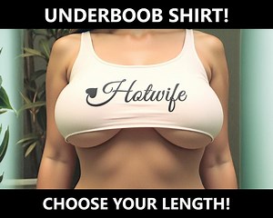 Hotwife QOS Underboob Shirt Custom Length Clothing Cursive Queen of Spades Crop Top BBC Only Clothes - Etsy