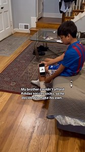 My Brother Couldn’t Afford Adidas Soccer Socks, So He Decided To Make His Own.. #reels #soccer #adidas #funny | Erick Claros