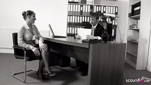 Mature Secretary Magda with Big saggy Tits seduce to Fuck in Office