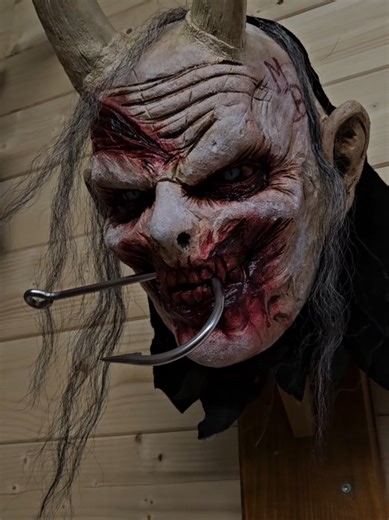 Intricately Crafted Woodcarved Horror Mask
