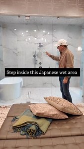 A true Japanese-inspired wet room. The tub lives inside the shower, so you choose the experience, door open to let the steam roll out, or closed for a full spa escape. Dual shower heads, a full-length niche, and frosted glass on both sides complete the space. #leconstructionllc #luxuryhomes #bathroom #wetroom #dreamhome | LE Construction, LLC