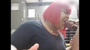 Chubby Transgender Monae Getting Fucked Behind the Counter By Front Desk Motel Clerk