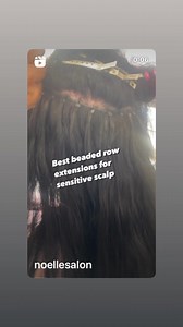 This technique of beaded row extensions is perfect if you have a sensitive scalp, no sewing = no tension! #beadedrowextensions #hairextensionspecialist #bostonhairextensions | Noelle Salon