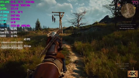 Witcher 3 next-gen: RTX 4090 + i9 13900K 4K