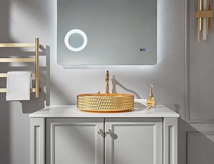 [Hot Item] Hotel Decoration Modern Sanitary Ware Gold Crystal Ware Bathroom Art Wash Basin Glass Blow Sink