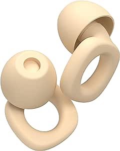 Audree Soft Ear Plugs for Sleeping Noise Cancelling - Noise Cancelling Earplugs for Sleep, Concert, Airplanes & Noise Sensitivity, 8 Reusable Silicone Ear Tips in XS/S/M/L,Beige