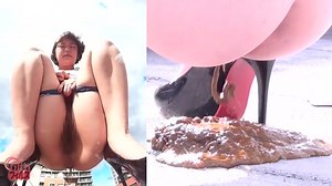 Very cute japanese girl diarrhea scat on terrace