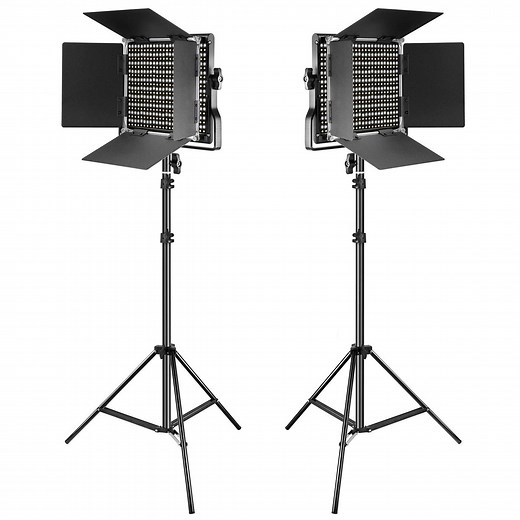 2 Pack NEEWER NL660 Bi-Color LED Panel Light with Stand Kit