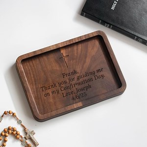 Personalized Confirmation Gift for Sponsor or Godparent – Engraved Catchall Tray With Cross – Catholic Confirmation Keepsake for Him or Her - Etsy
