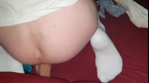 Dildo fuck in white nike socks